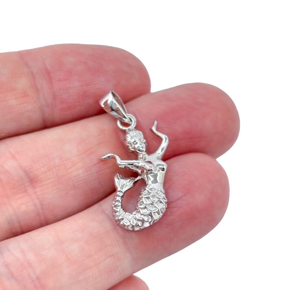 Vintage Hawaiian Dancing Mermaid Necklace Sterling Silver 925